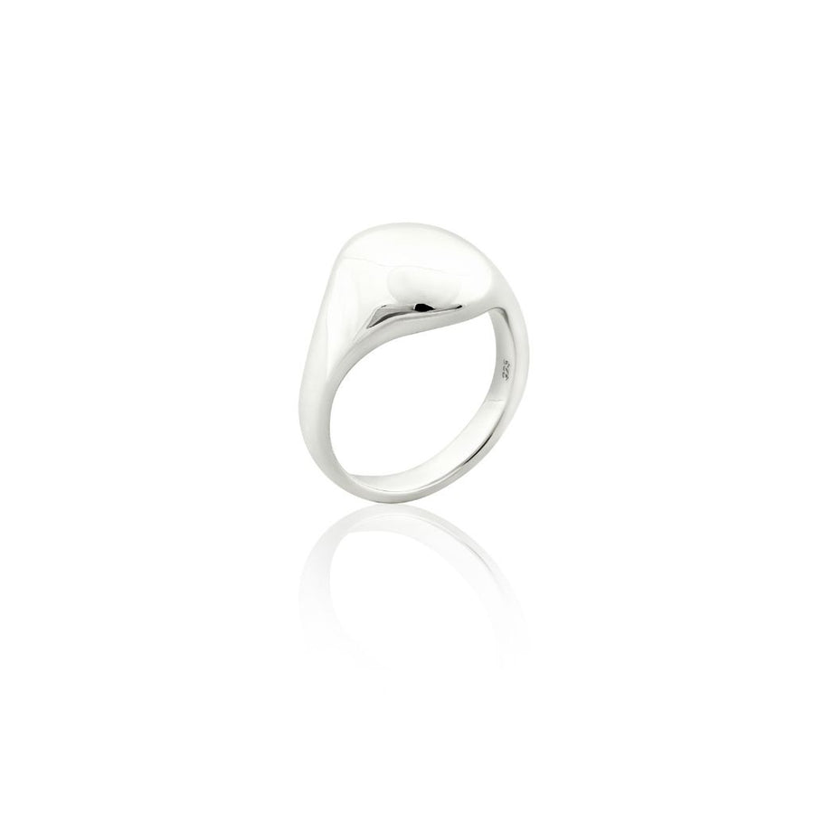 Polished Silver Pinky Ring
