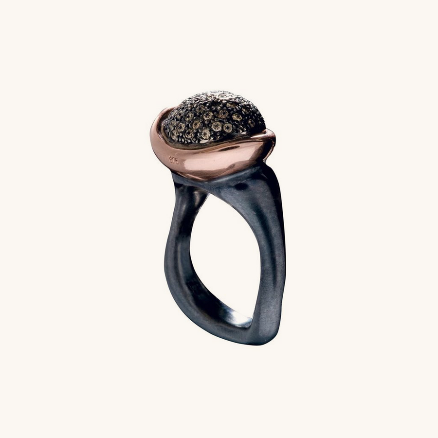 Caviar Ring w/ Diamonds